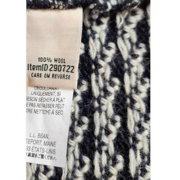 Vtg L.L. Bean Birdseye Cardigan Wool Sweater Norway - Picture 9 of 10